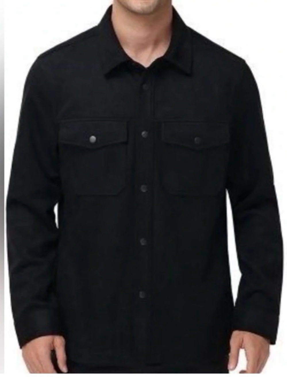 Frye black faux Suede Shirt Jacket, Shacket Mens size medium